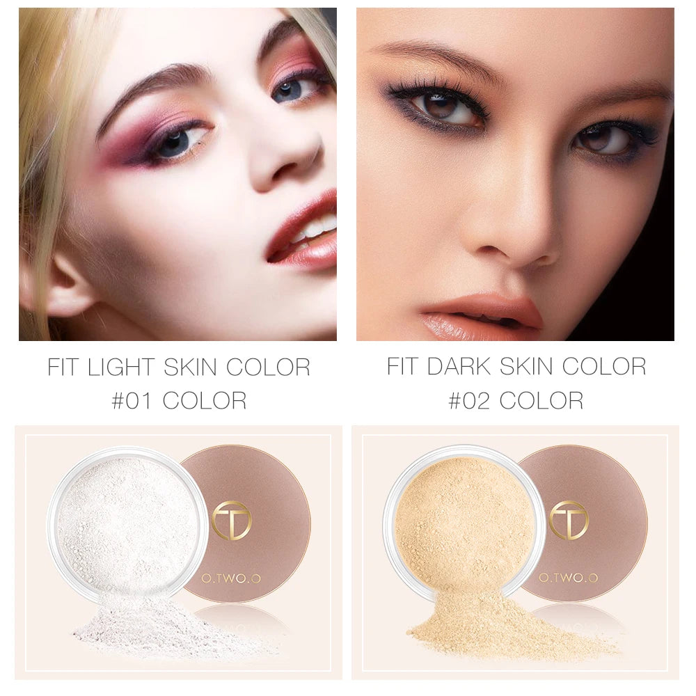 O.TWO.O Loose Powder Matte Face Powder Long Lasting Invisible Pores Base Makeup Setting Powder Waterproof Make up