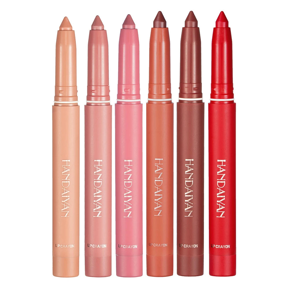 Handaiyan 12 Colors Lip Liner Matte Waterproof Velvet Nude Lipstick Pencil Sexy Red Brown Pigments Makeup Long Lasting