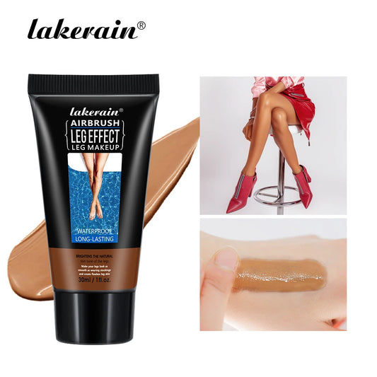 Lakerain Leg Even Skin Tone Body Lotion Airbrush Leg Makeup Moisturizing Liquid Body Foundation Fake Tan Cream Tanning Skin Care