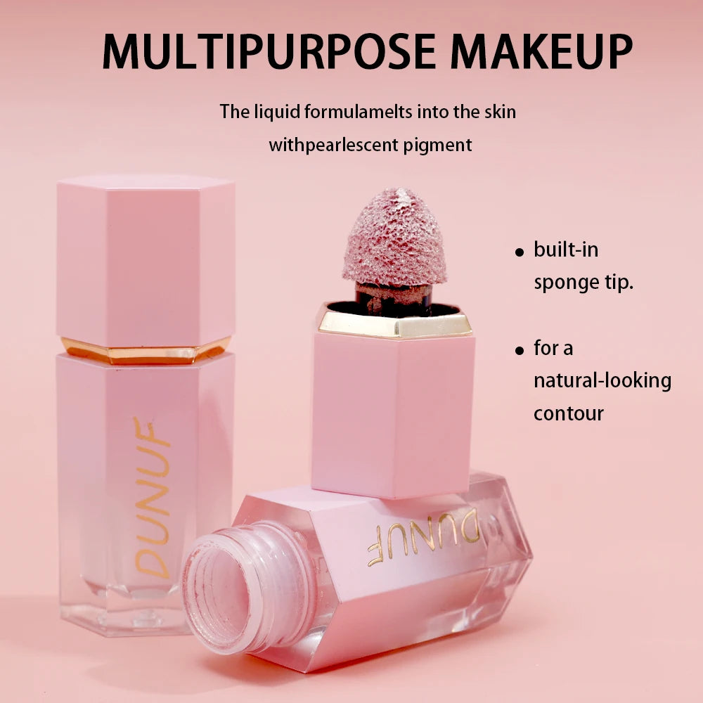 Waterproof Glitter Liquid Highlighter Gold Silver Brightening Face Body Sponge Stick Lasting Shiny High Glow Illuminator Makeup