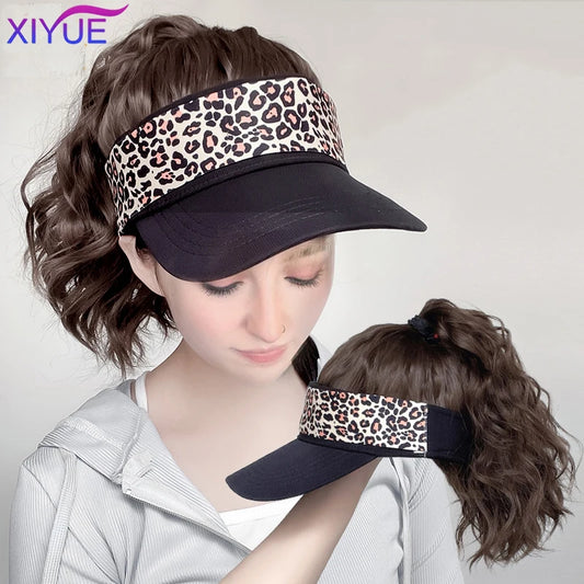 Synthetic Natural Curly Hair Ponytail Extension Wig Straight Travel Beach Shade Baseball Cap All-in-one Easy to Wear Hat Wig