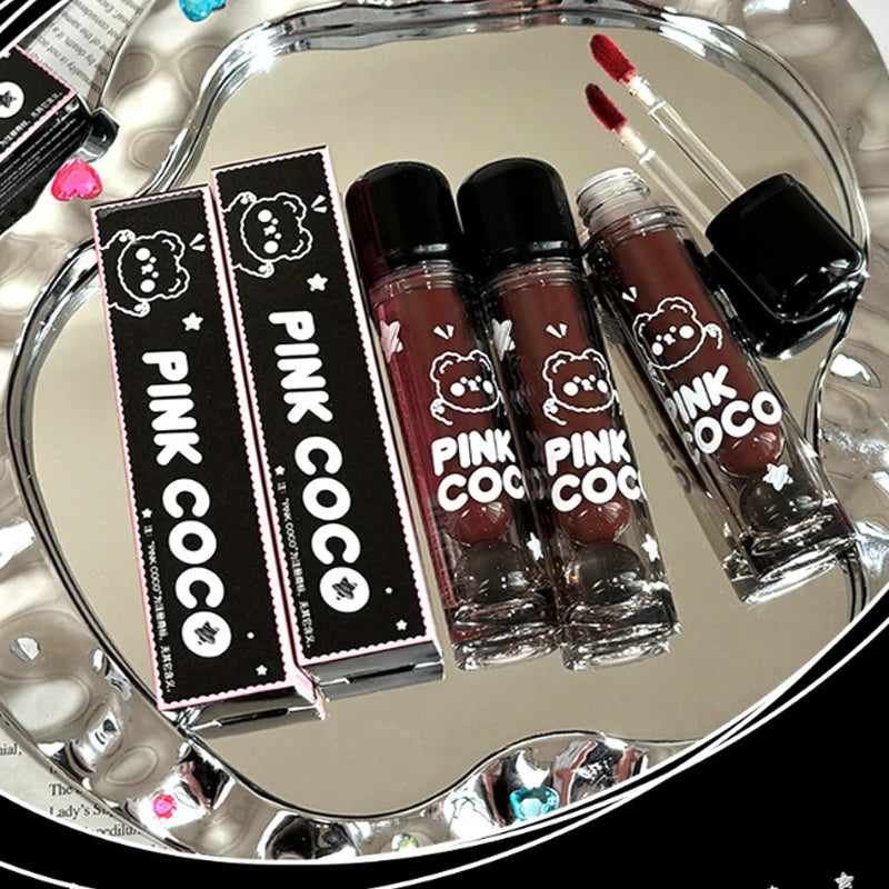 Dark Red Brown Mirror Juice Lip Gloss Non-stick Cup Waterproof Moisturizing Lasting Highly Pigmented Red Liquid Lipstick Makeup