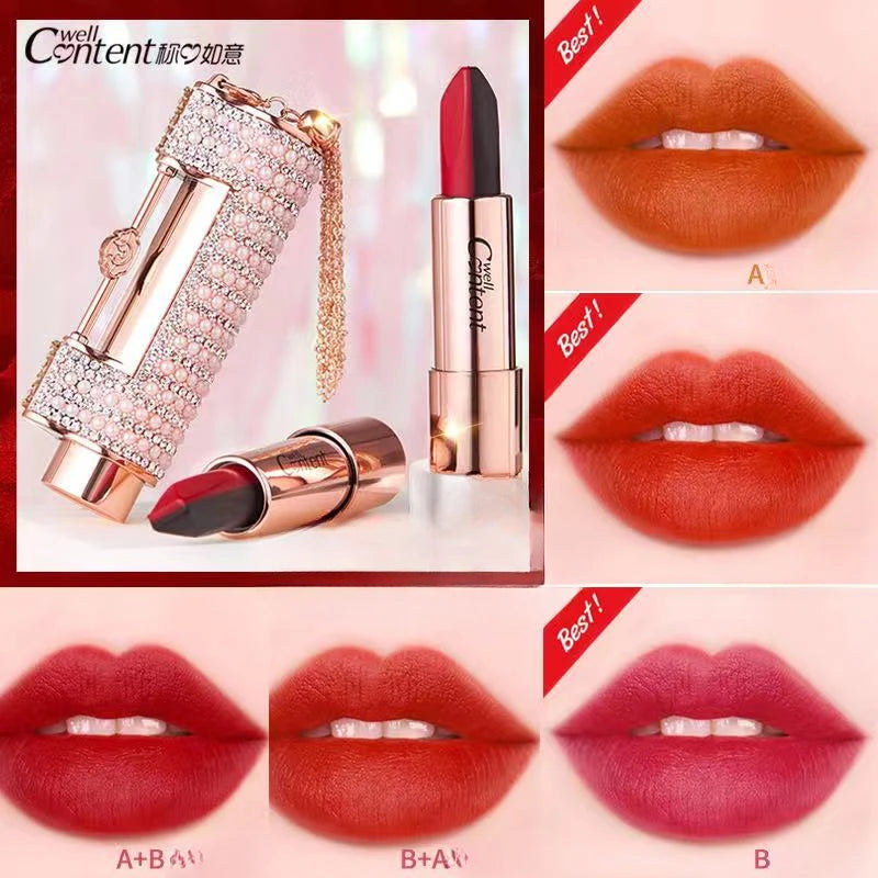 5 in 1 Locks Matte Lipstick Lasting Pigmented Waterproof Makeup Silky Touch Charming Woman Beauty Cosmetic