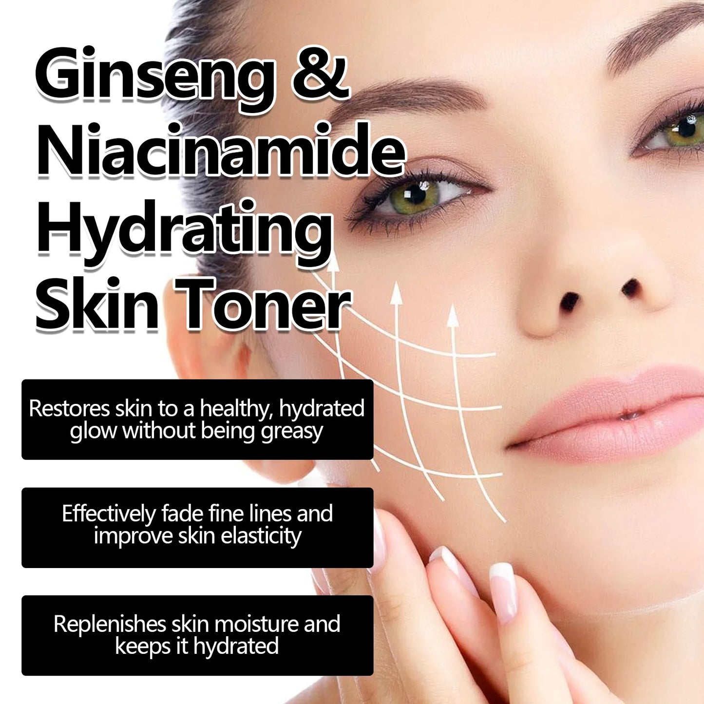 EELHOE Ginseng Facial Toner Moisturizing Oil Control Shrink Pore Acne Remove Wrinkles Serum Whitening Face Skin Care Toner Water