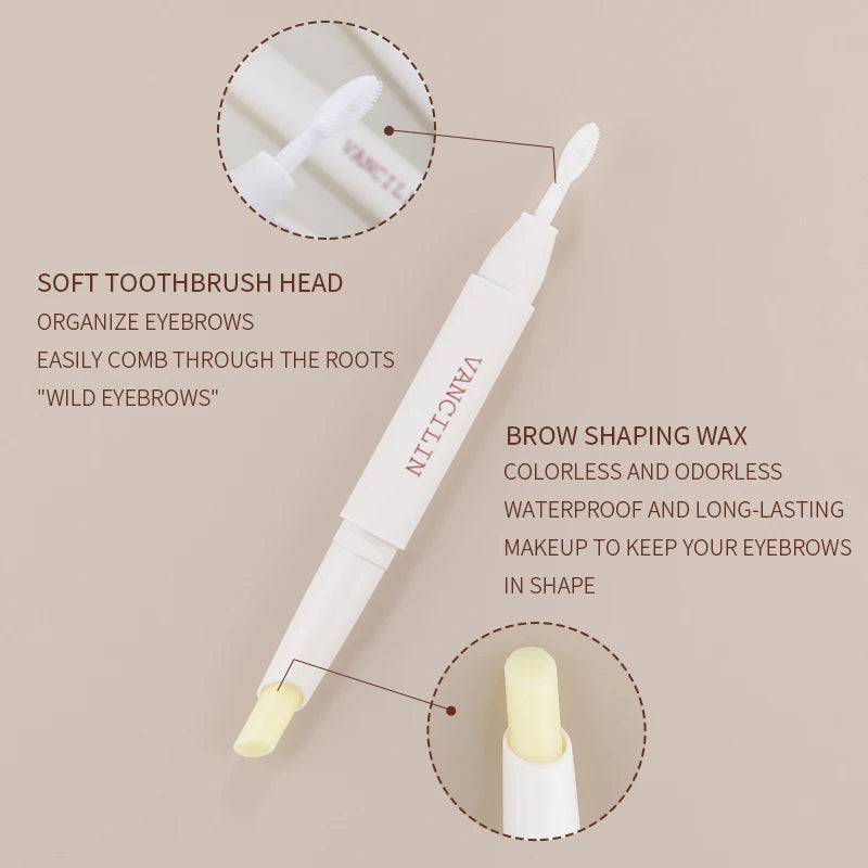 Double Head Eyebrow Styling Gel Pencil Eyebrow Soap Brows Wax Sculpt Soap Waterproof Long-Lasting 3D Wild Brow Styling Makeup