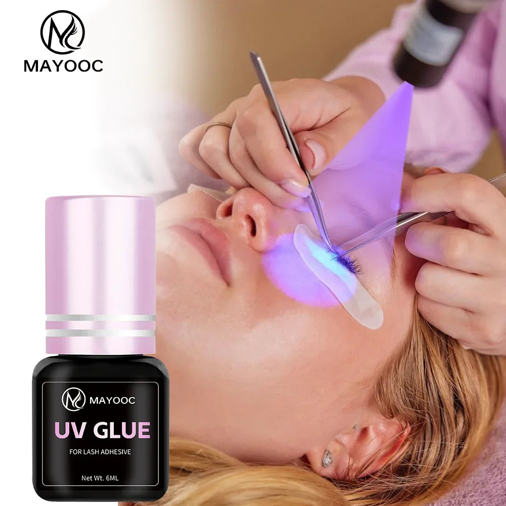 MAYOOC UV Eyelash Glue Adhesive Eyelash Extensions 0.1S Fast Drying Strong False Eye Lash Extension Glue Lasting Custom Logo