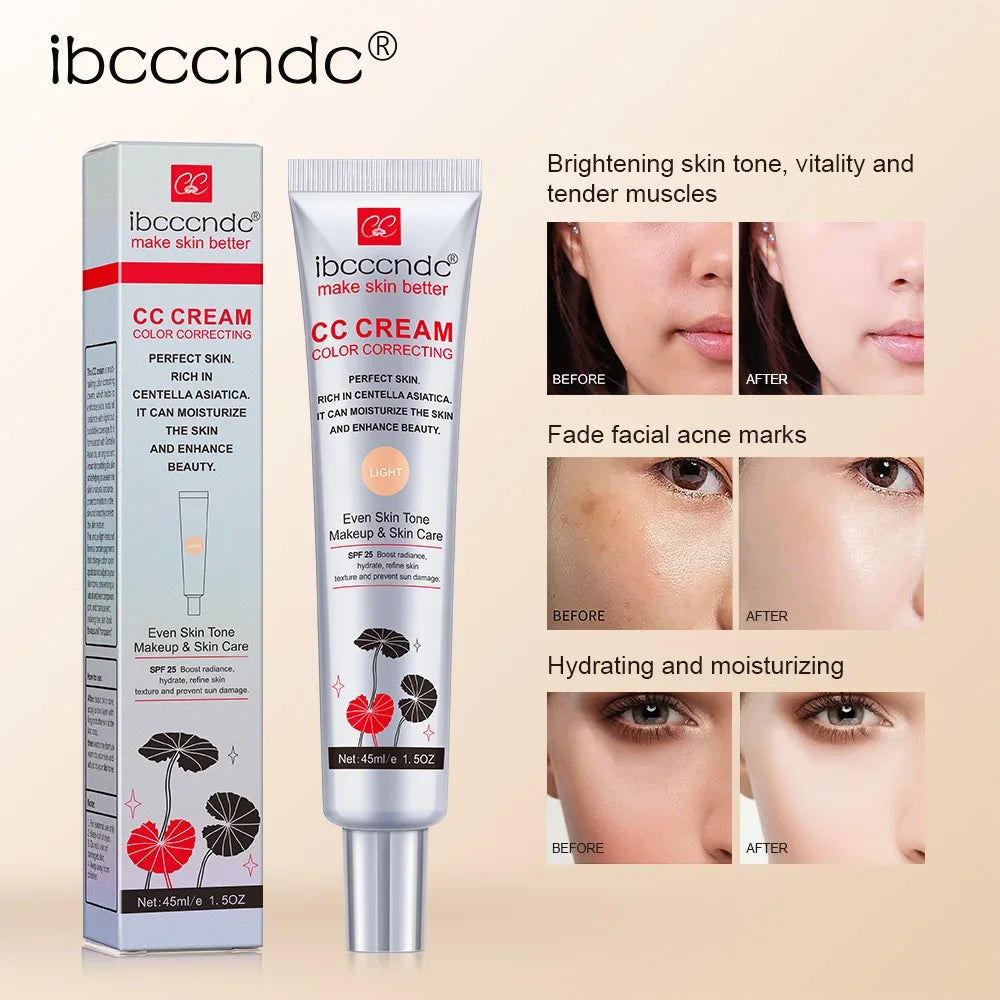 Female Makeup Base Cc Cream Concealer Full Coverage Foundation Cream for Face Cosmetics Moisture Beauty Health erborian