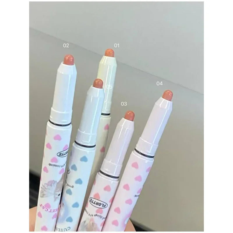 Flortte Waterproof Matte Lipliner Lip Pencil Double Ended Contour Tint Lipstick Lasting Non-stick Cup Moisturising Lips Makeup