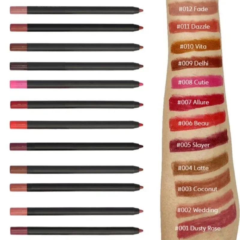 Nude Brown Lip Liner Pencil Lipstick Matte Smooth Waterproof Lipliner Long Lasting Non-stick Cup Lipstick Pen Beauty Cosmetics