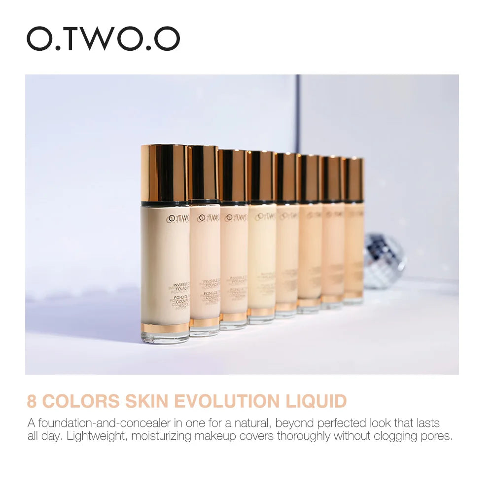 O.TWO.O Liquid Foundation Smooth Invisible Pores Conceal Flawless Makeup