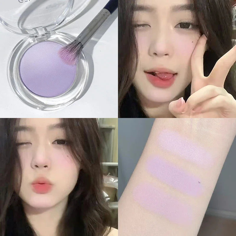 Marvelous Vitality Two-color Gradient Powder Blusher Pure Desire Blush Purple Blush Blue Natural Brighten Fake Plain Girl