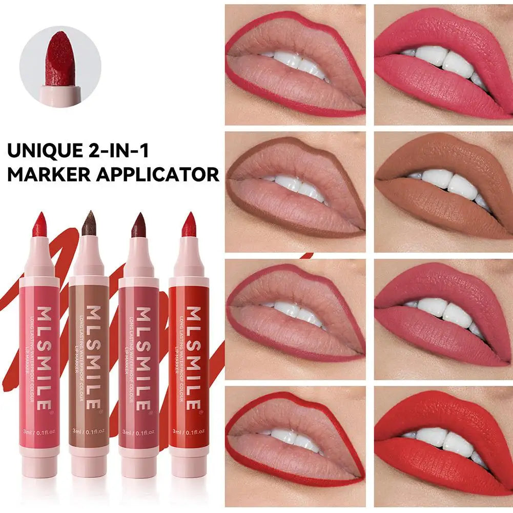 Matte Lip Liner Marker Pen Waterproof Long Lasting Hydrating Highly Pigmented Lip Makeup Pen For Women Girls 3ml