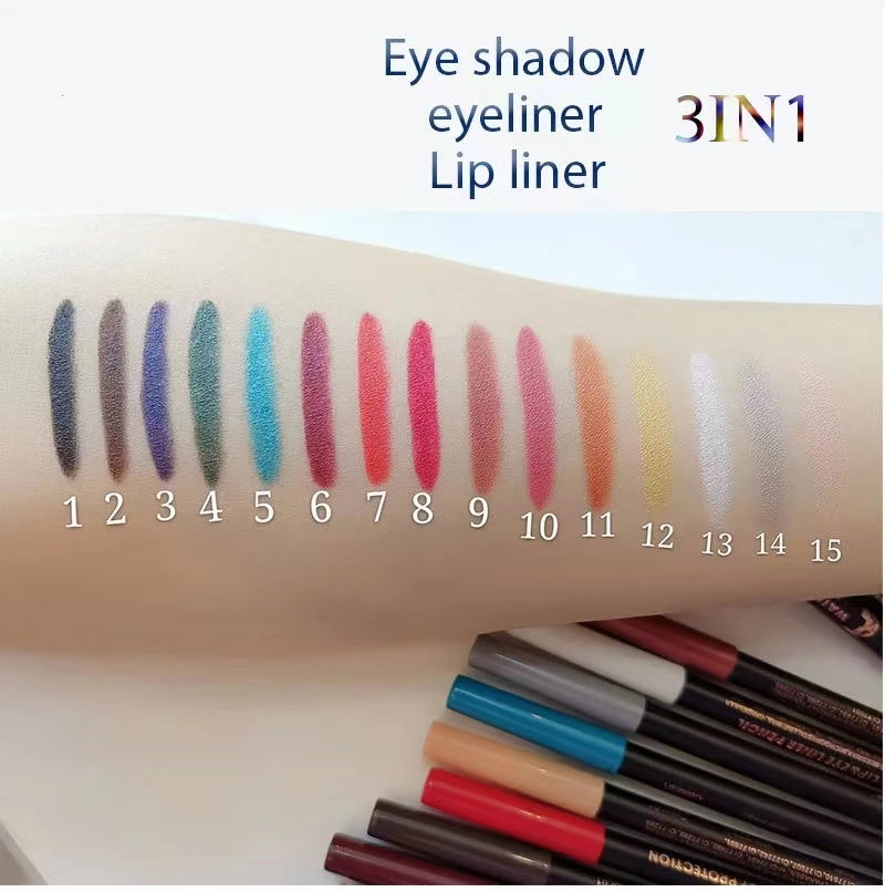 Eyeliner Pencil Colourful Pigment Waterproof Blue Black White Color Gel Eye Liner Pen Makeup Eye Beauty Cosmetics