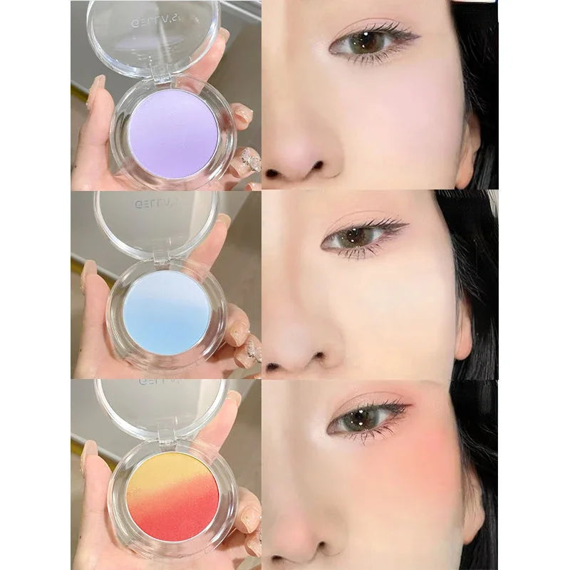 Marvelous Vitality Two-color Gradient Powder Blusher Pure Desire Blush Purple Blush Blue Natural Brighten Fake Plain Girl