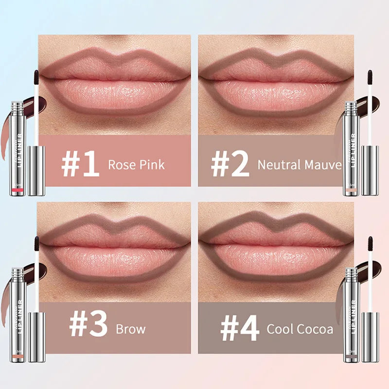 Waterproof Lip Liner Peel Off Tattoo Lipgloss Waterproof Long Lasting Matte Lip Tint Brown Contour Tear-off Lips Stain Cosmetic