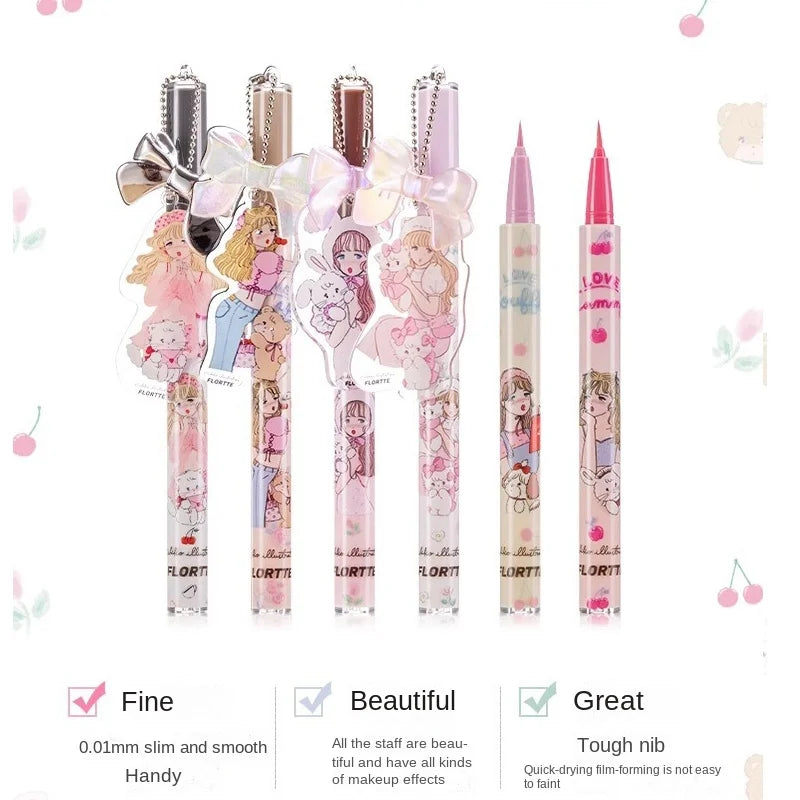 FLORTTE Colourful Waterproof Eye Liner Silkworm Pen Waterproof  Liquid Eyeliner Pencil