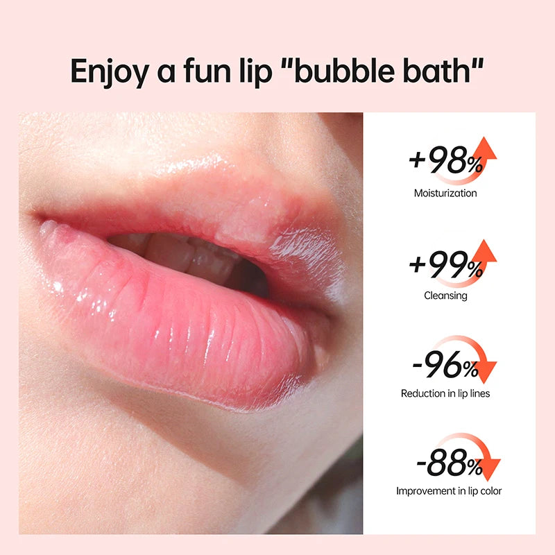 Bubble Lip Mask Balm Exfoliating Oil Makeup Lightening Dark Whitening Moisturizing Remove Dead Skin for Women Volumizer Lip Care