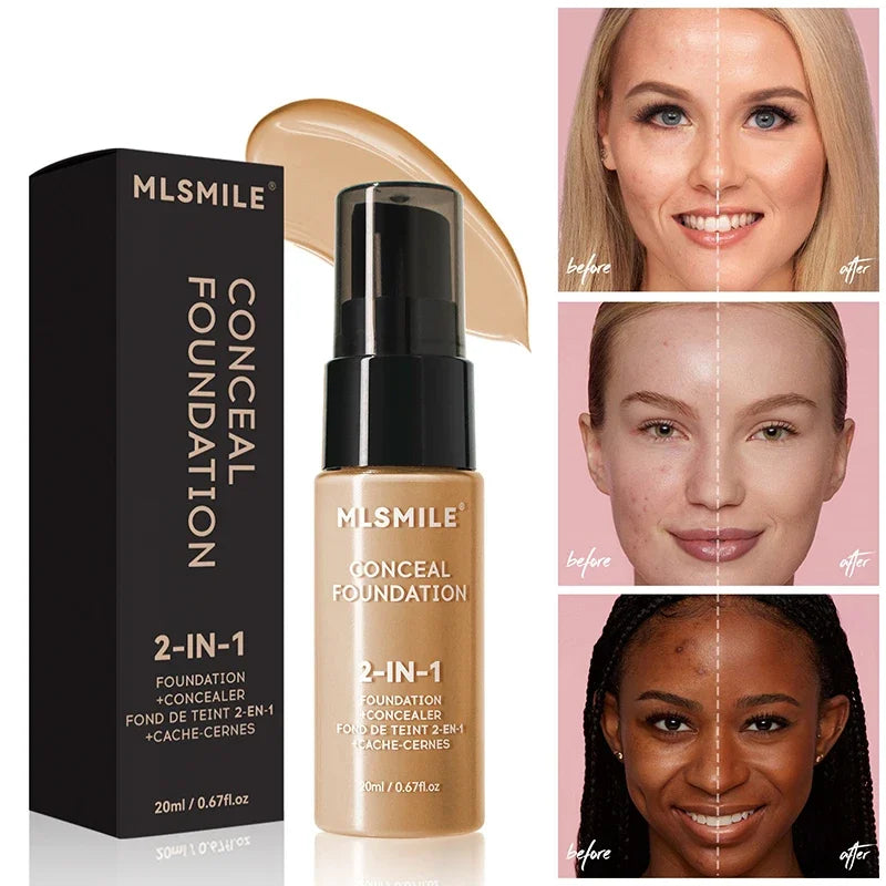 Foundation Cream Oil-Control Matte BBCream Waterproof Lasting Concealer Liquid Full Coverage Matte Base