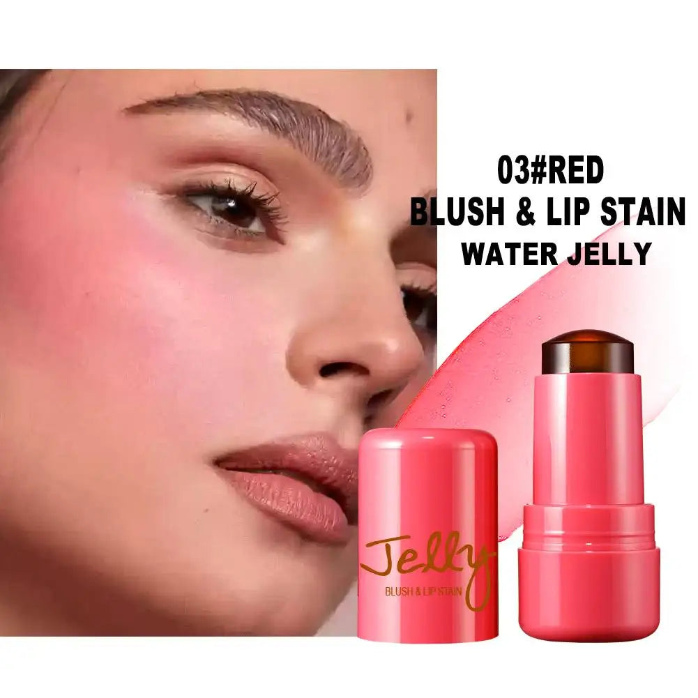 8 Colors 3-in-1 Cheek Lip Tinted Moistured Blush Stick Eyes Cheek Lip Brighten Cream Water Jelly Tint Stick Matte Contour Makeup