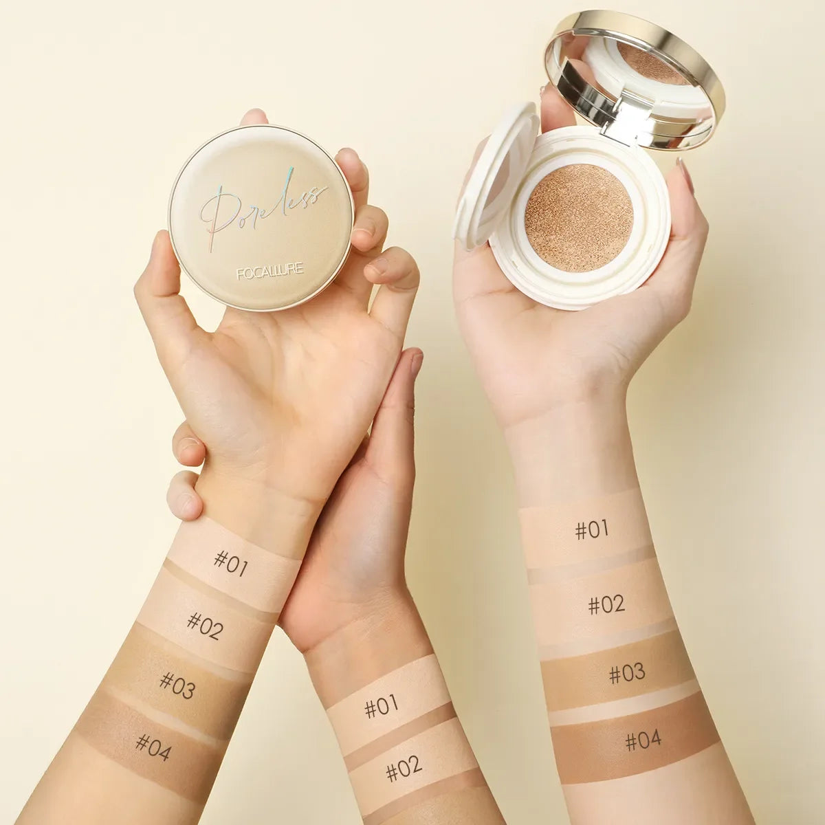 FOCALLURE Waterproof Matte Air Cushion Poreless BB＆CC Cream High Coverage Oil-control Soft Face Makeup Foundation