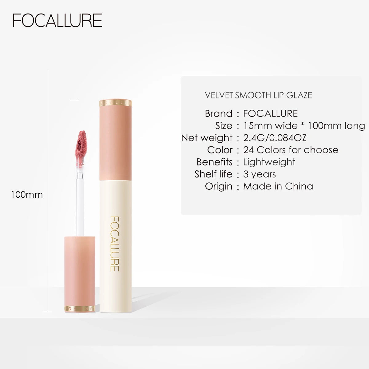 FOCALLURE 24 Colors Moisture Liquid Lipstick Waterproof Long-lasting Lip Gloss Matte Lip Glaze Red Lip Gloss Makeup Cosmetics