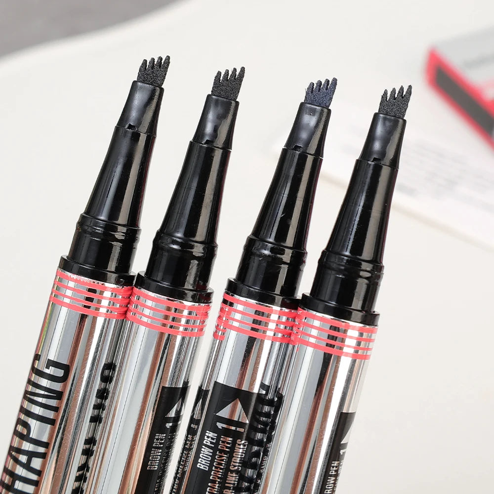 4 Point Eyebrow Pencil Double-headed Eyebrows Transparent Styling Gel Waterproof Lasting Black Brown Brow Pomade Makeup Cosmetic