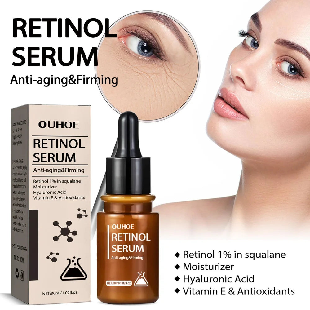 Retinol Wrinkles Removal Face Serum Lift Firming Anti-Aging Fade Fine Lines Skin Care Essence Moisturizing Beauty Health Product