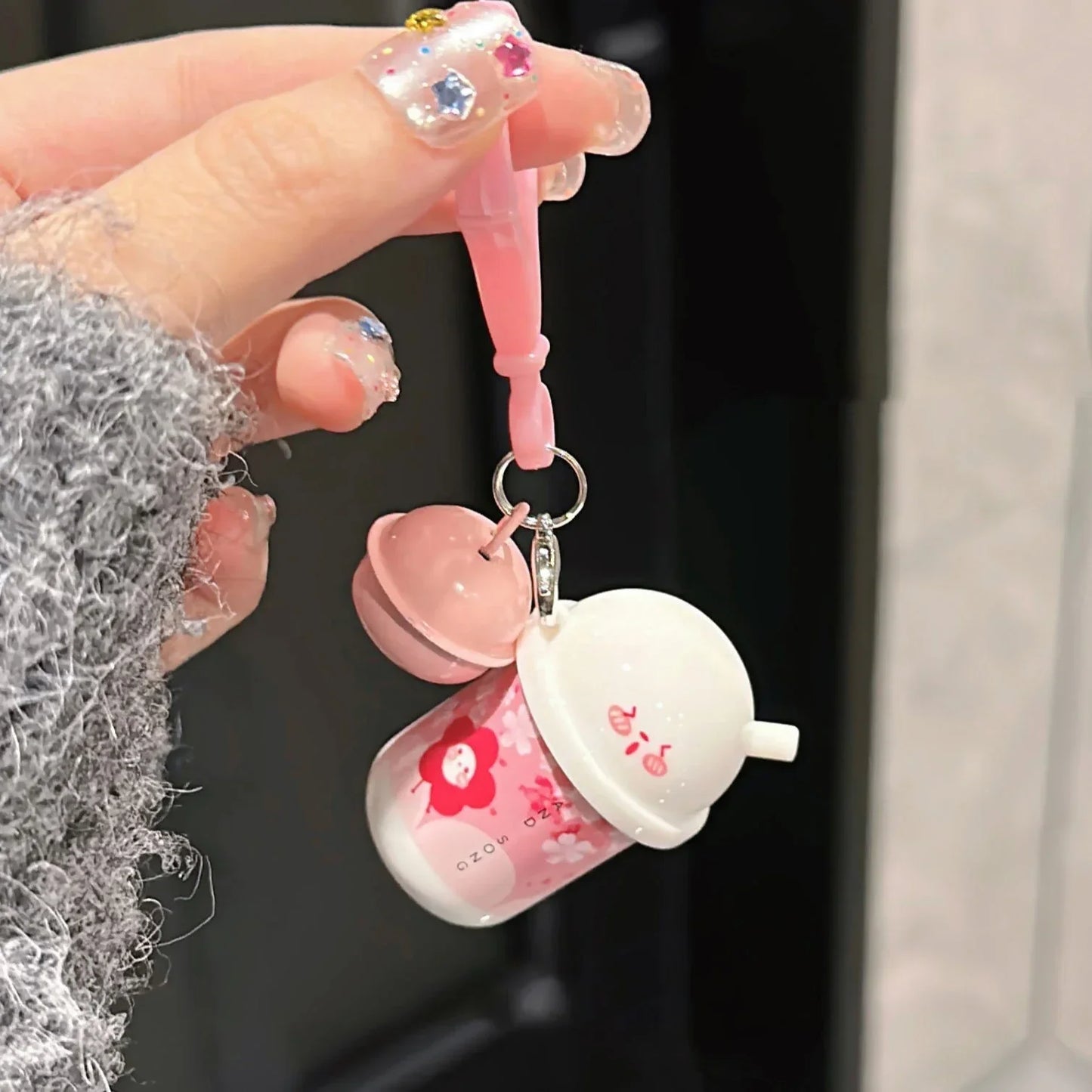 Cute Bell Nude Liquid Lipstick Keychain Waterproof Velvet Matte Lip Gloss Lasting Non-stick Cup Lip Tint Makeup Pigment Cosmetic