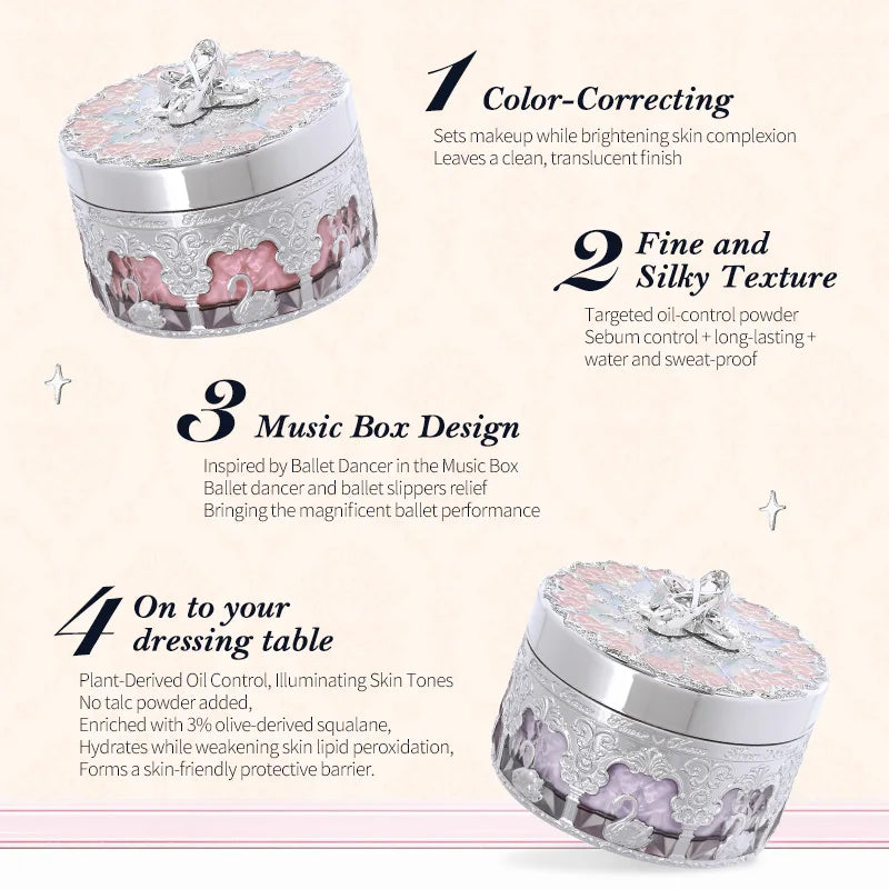 Flower Knows Swan Ballet Series Music box Loose Setting Powder