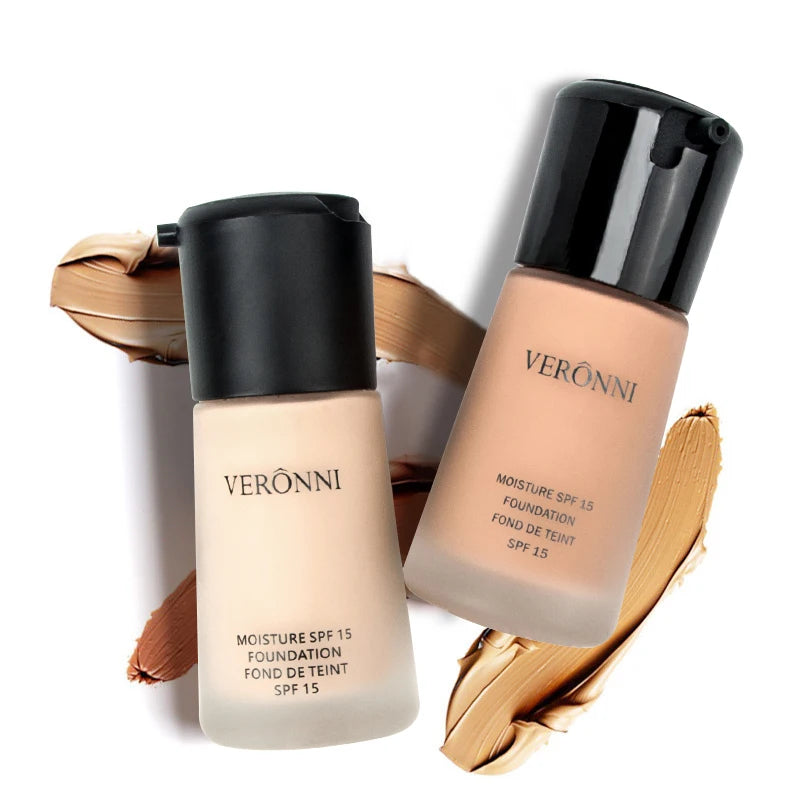 VERONNI Natural Waterproof Foundation High Quality Beauty Face Makeup Cosmetics Liquid Professional Makeup Concealer