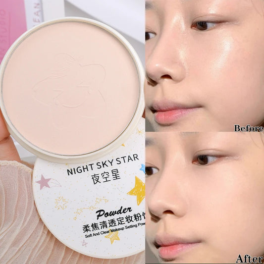 Waterproof Oil Control Makeup Powder Moisturizing Brightening Press Powder Nature Light Breathable Lasting Setting Loose Powder