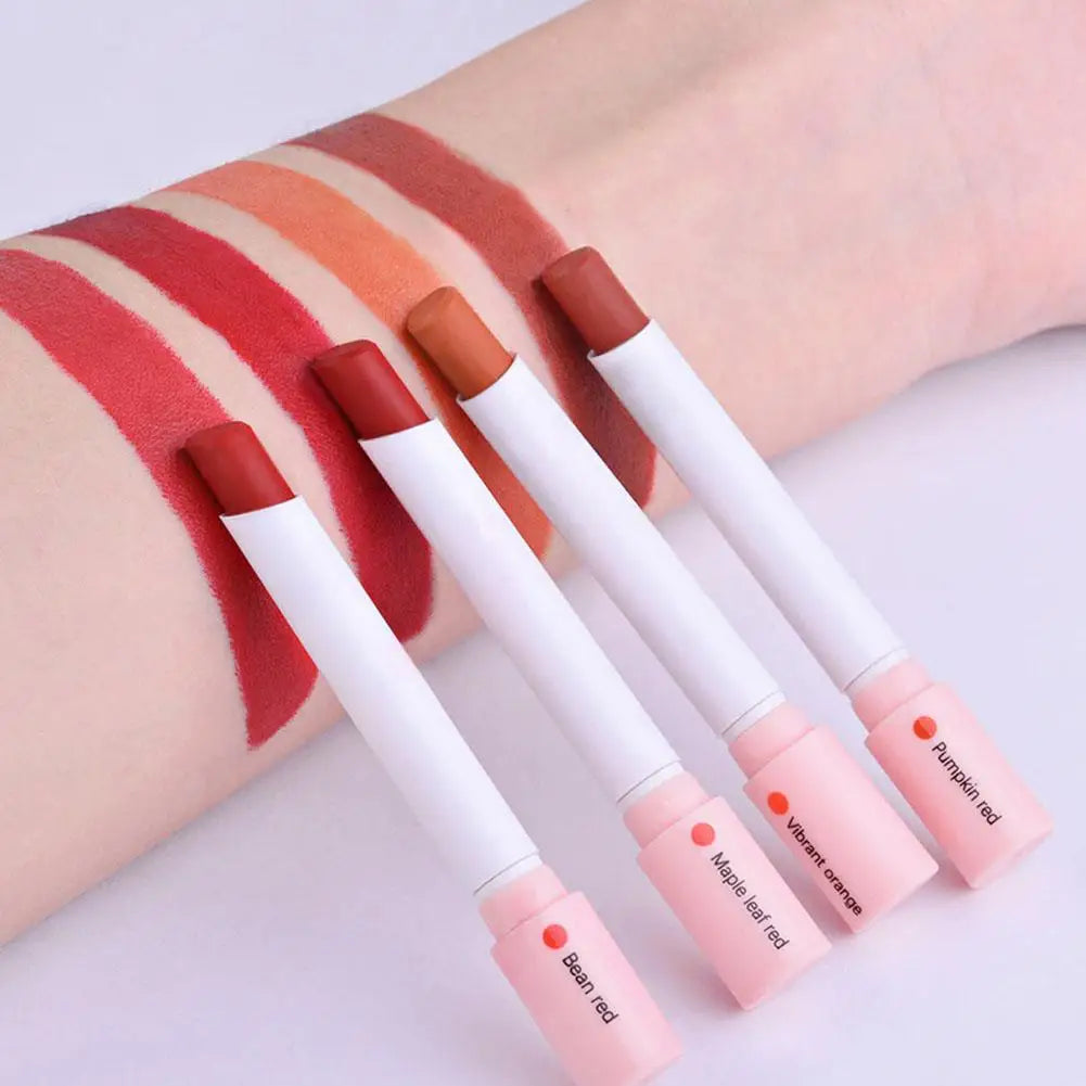 4 Colors Cigarette Lipstick Set Matte Lip Gloss Long Lasting Lip Glaze Waterproof Lip Stick Tube Nude Lip Tint Makeup Cosmetics