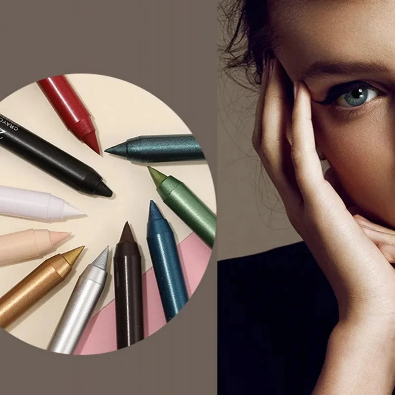 Eyeliner Pencil Colourful Pigment Waterproof Blue Black White Color Gel Eye Liner Pen Makeup Eye Beauty Cosmetics