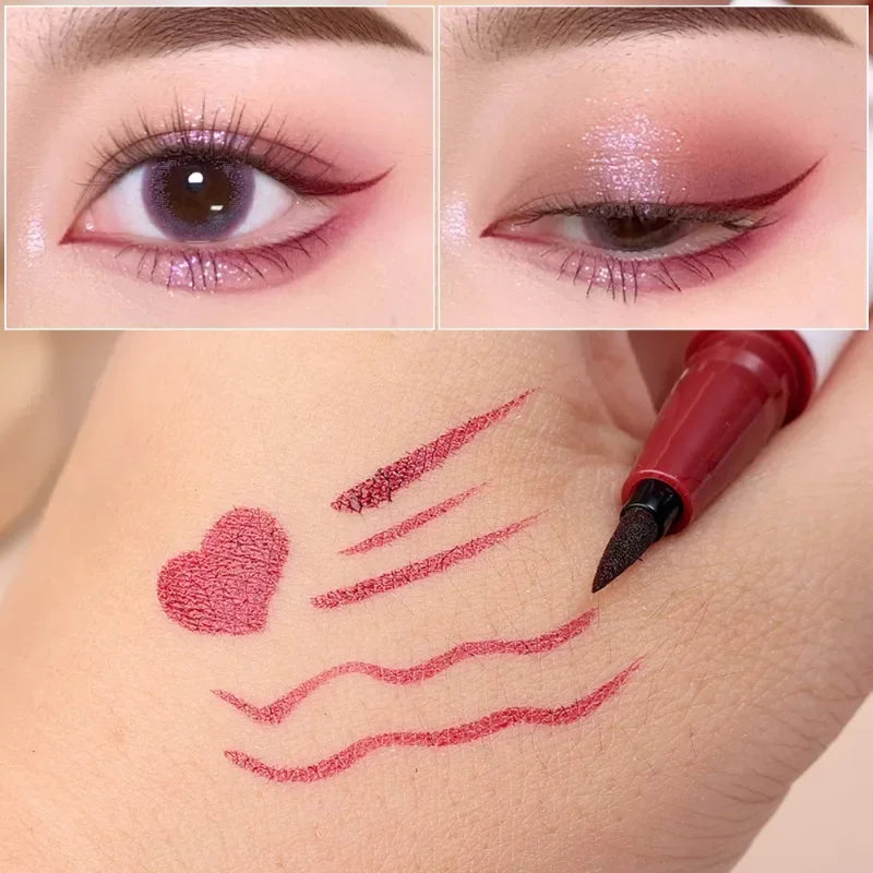 Ultra-fine Liquid Eyeliner Pen Waterproof Lasting Blue Red Sweatproof Quickily Drying Matte Eyeliner Pencil Eyes Makeup Cosmetic