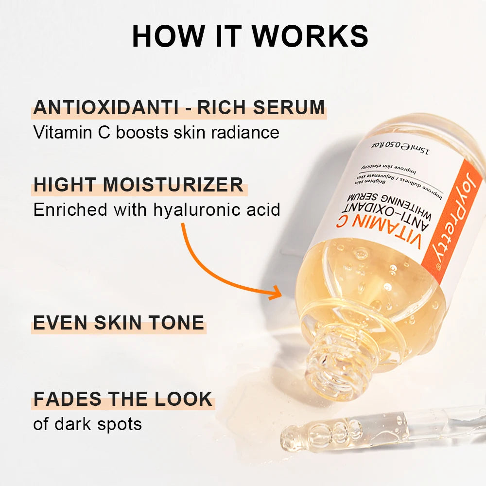 Vitamin C Serum For Face Dark Spots Fading Hyaluronic Acid Moisturizing Plumping Whitening Serum Skin Care Products JoyPretty