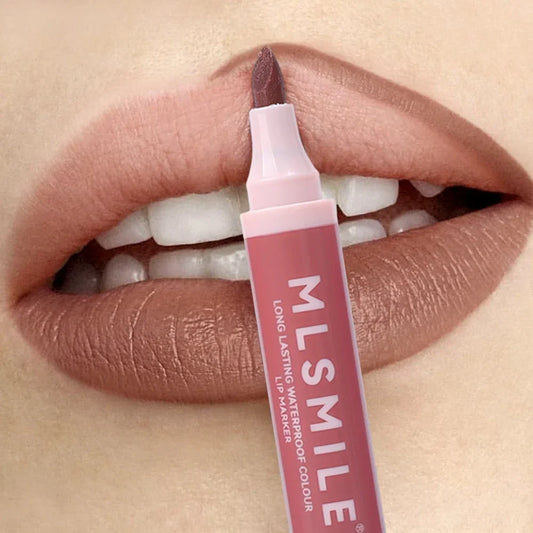 Nude Brown Matte Lipstick Marker Pen Solid Lip Gloss Waterproof Long Lasting Lipstick Pencil Lip Liner Pen Lips Makeup Cosmetics