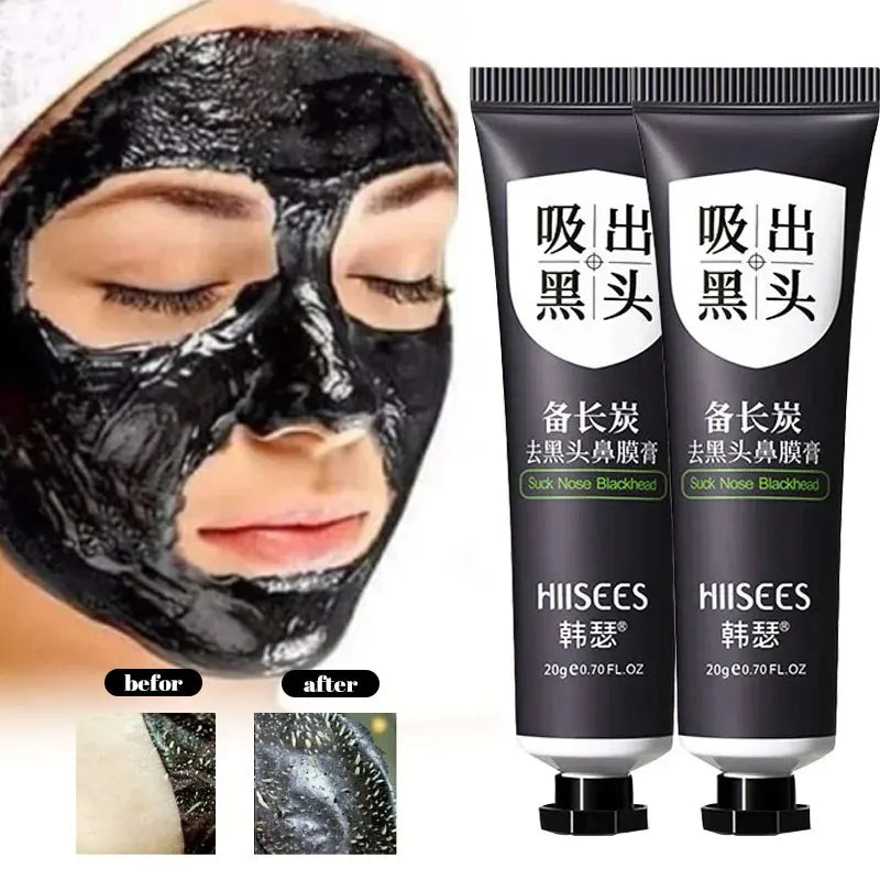 Facial Blackhead Remover Mask Cream Shrink Pores Acne Black Head Removal Cleansing Nose Skin Care Black Peel off Mask Gel