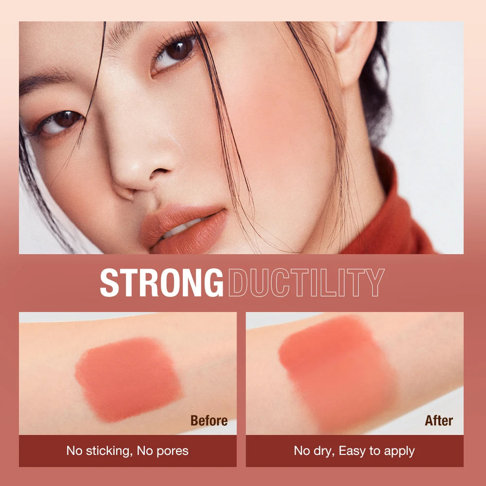 O.TWO.O Blush Stick Cream Blusher 6 Colors Blendable Waterproof Long-lasting Lip Cheek Eye Multi-use Stick Make-up for Women