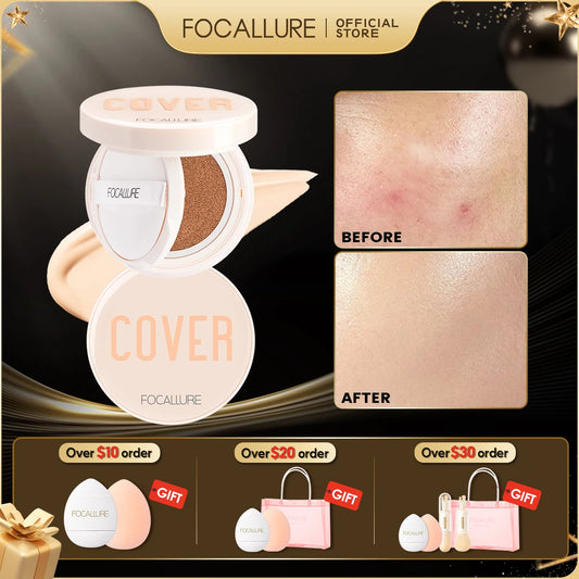 FOCALLURE Air Cushion Matte Face Foundation Concealer Oil-control Long-Lasting Moisturize BB CC Cream Face Base Makeup Cosmetics