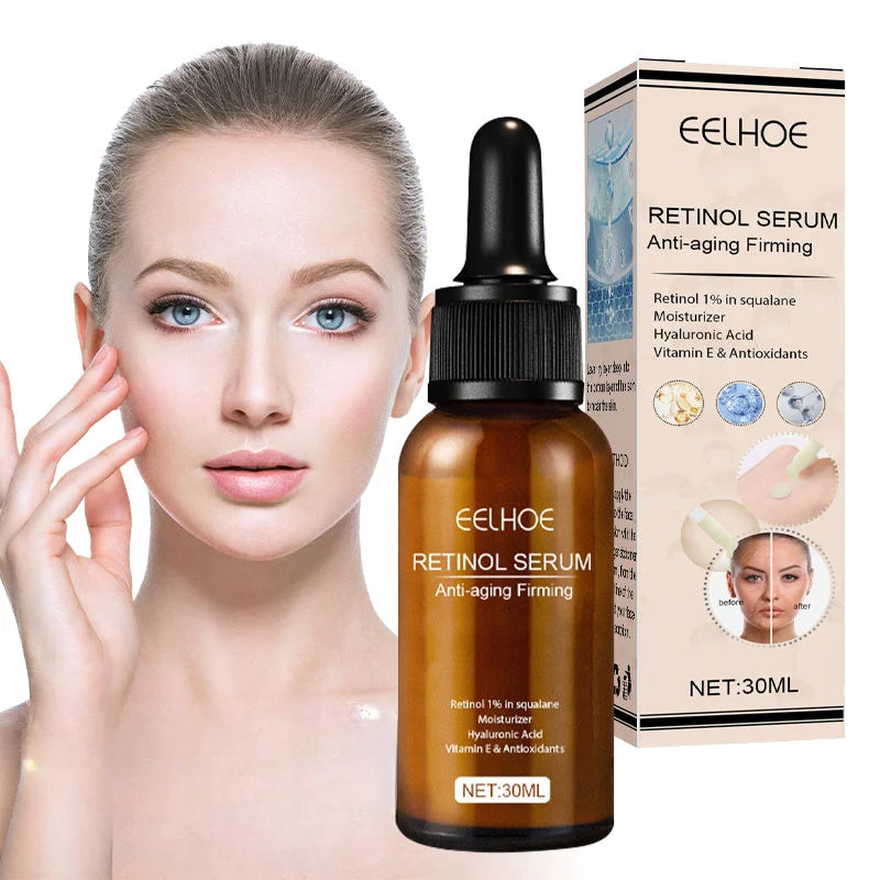 Retinol Serum Anti Aging Removal Wrinkle Face Firm Lift Fade Fine Lines Moisturizing Essence Brighten Repair Skin Care Cosmetic