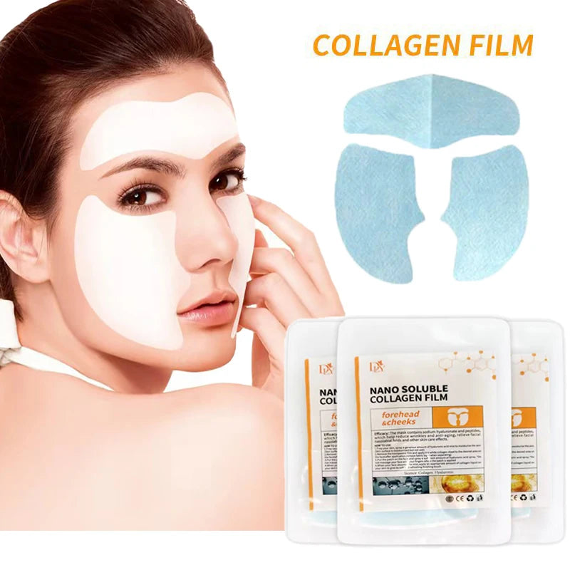 Collagen Film Paper Soluble Facial Mask Cloth Anti-Aging Soluble Water Face Filler Full Collagen Fiming Lifting Face Skin Care