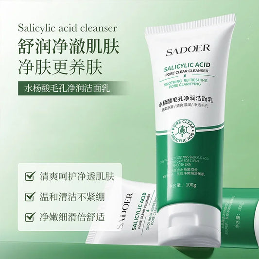 Salicylic Acid Deep Cleaning Cleanser Remove Blackheads Clarifying Pores Oil Control Soothing Refreshing Cleanser Face Washing