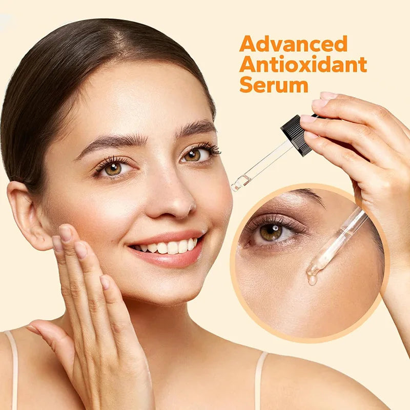 Vitamin C Serum for Face and Eyes with Hyaluronic Acid and Vitamin E - Brightening Serum, Dark Spots, Eye Area, Wrinkles