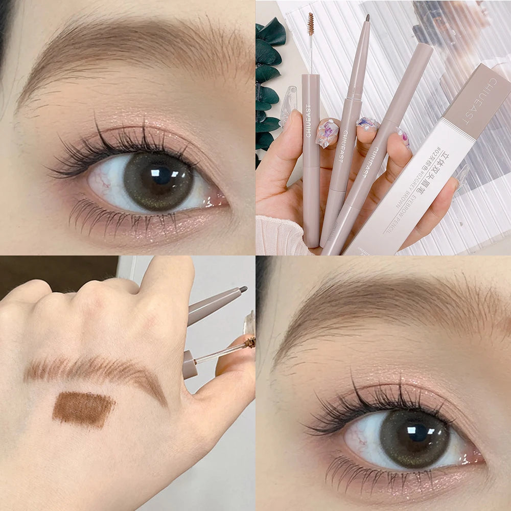 Double Ended Ultra Fine Eyebrow Pencil Waterproof Long Lasting No Blooming Eyebrow Styling Soap Brows Gel Eyes Makeup Cosmetics