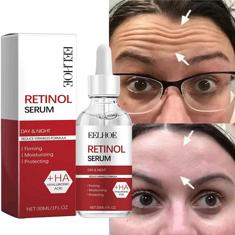 Retinol Wrinkle Remover Face Set Instant Firming Lifting Anti-Aging Serum Fade Fine Lines Whitening Korean Skin Care Products