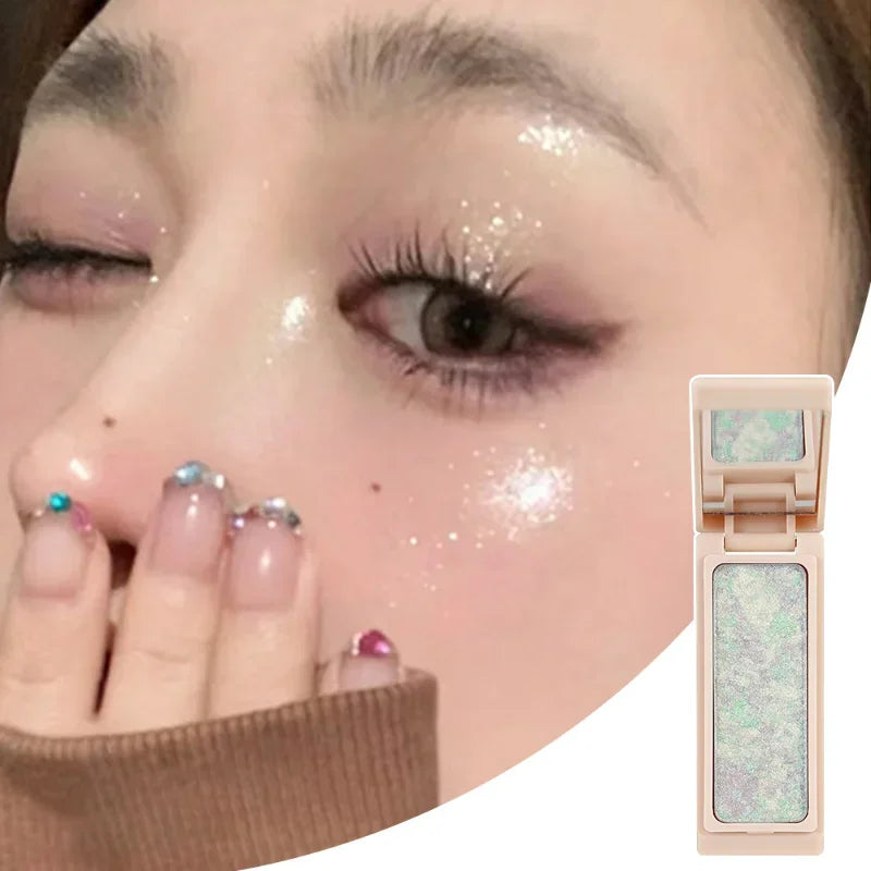 Potato Texture Highlighter Powder Eyeshadow Palette Monochrome Glitter Pearlescent Diamond Eye Shadow Shiny Eye Makeup Cosmetics