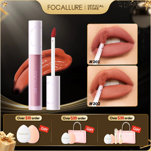 FOCALLURE Airy Matte Liquid Lipstick Waterproof Longlasting Lightweight Lip Gloss Non-stick Cup Velvet Lip Tint Makeup Cosmetics