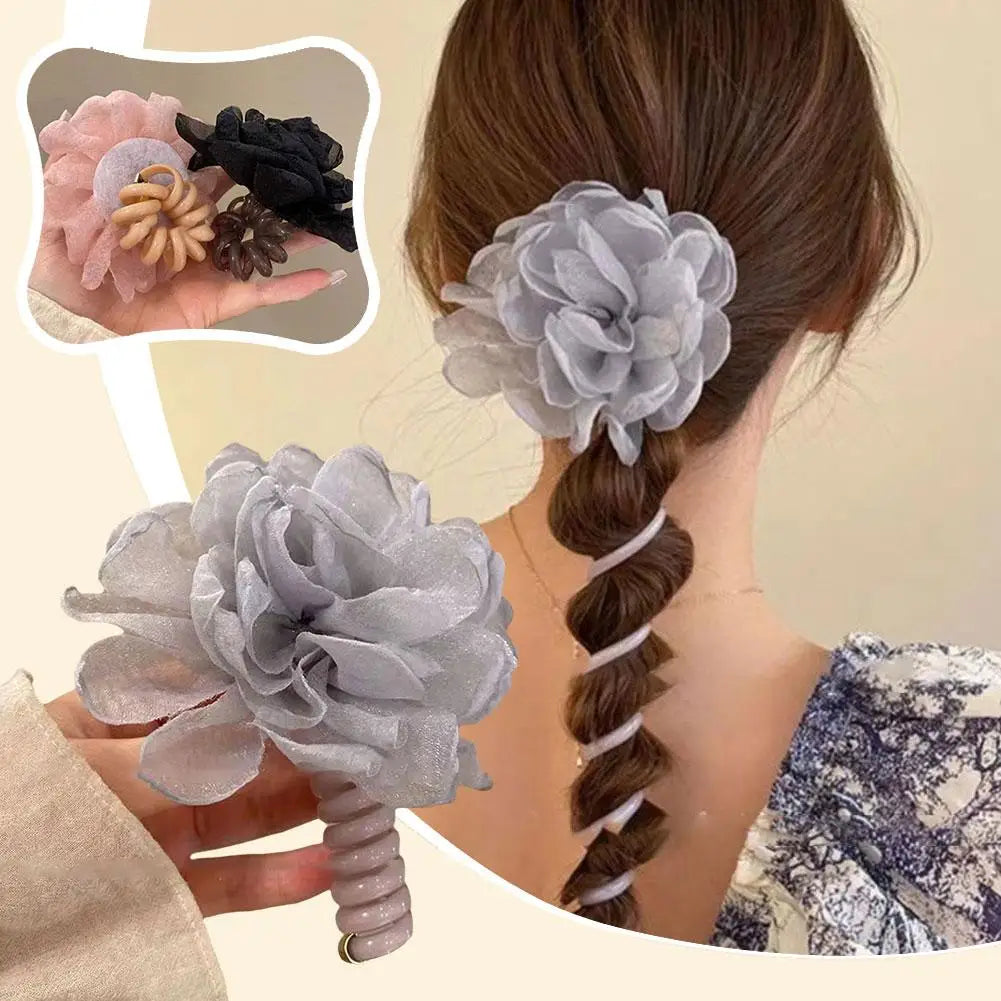 Floral Telephone Wire Hair Loop Super Fairy Hair Band Bubble Hair Rope Hair Magic Hair Braid Clips Girls Accessories Head W2A7