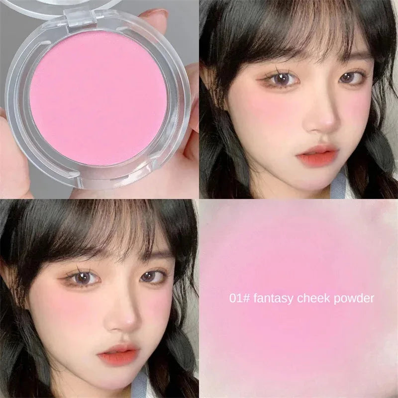 Single Color Blush Matte Natural Cheek Tint Waterproof Face Contouring Cosmetics Blush Powder Brighten Face Soft Female Makeup