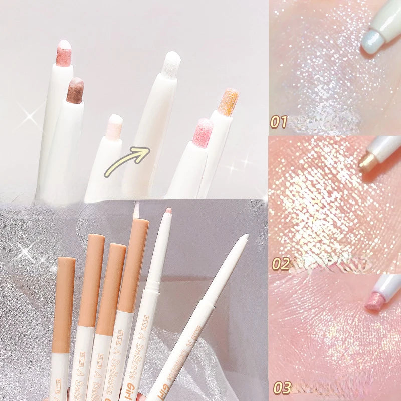 Matte Eyeliner Lying Silkworm Crease Pen Cute Eye Bags Tea Brown Eye Shadow Glitter Waterproof Eyeliner Pencil Cosmetics Makeup